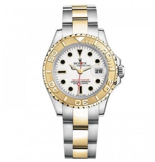 Rolex Yacht Master Acero Inoxidable Y Oro Blanco Esfera Blanca 169623 Réplica Reloj