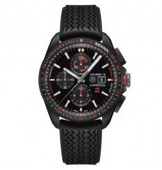 TAG Heuer Carrera Calibre 16 Dial Negro Caucho Negro CBB2080.FT6042 Réplica Reloj