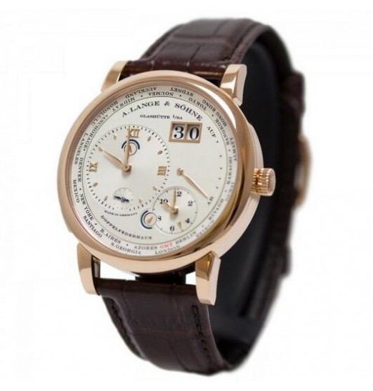 A Lange Sohne Lange 1 Time Zone 116.032 (RG/plata/Correa De Cuero) Réplica Reloj