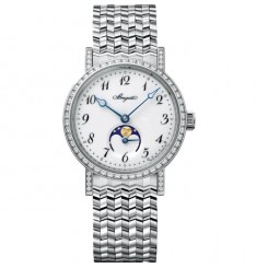 Brequet Classique Dame 9087 Oro blanco de 18 quilates y diamantes Damas 9088BB/29/BC0/DD00 Replica Reloj