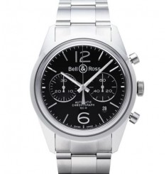 Bell & Ross Vintage BR Officer Steel Auto 41 mm Para Hombre Pulsera BRG126-BL-STSST Replica Reloj