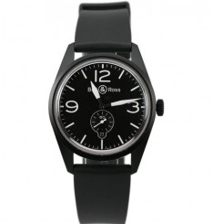 Bell & Ross BR 123 Correa De Caucho De Carbono Original 41 mm BRV123-BL-CA/SRB Replica Reloj