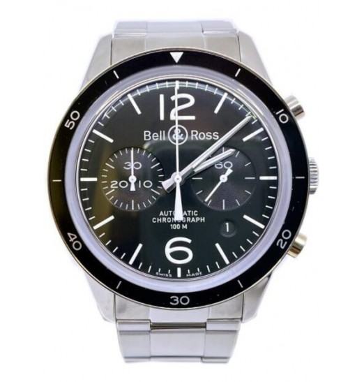 Bell & Ross Vintage Sport Cronografo Automatico Con Esfera Negra Para Hombre BRV126-BL-BE-SST Replica Reloj