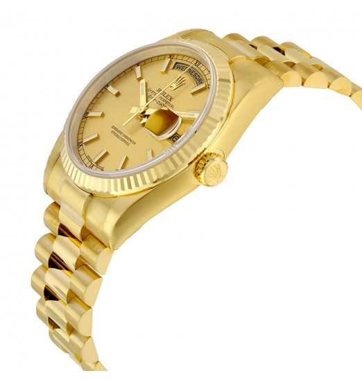 Rolex Day-Date Champagne Dial 18K Oro Amarillo 118238CS Réplica Reloj