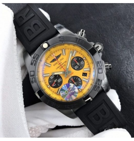 Breitling Chronomat 44 Negro Acero Amarillo MB0111C3/I531/262S/M20DSA/2 Réplica Reloj