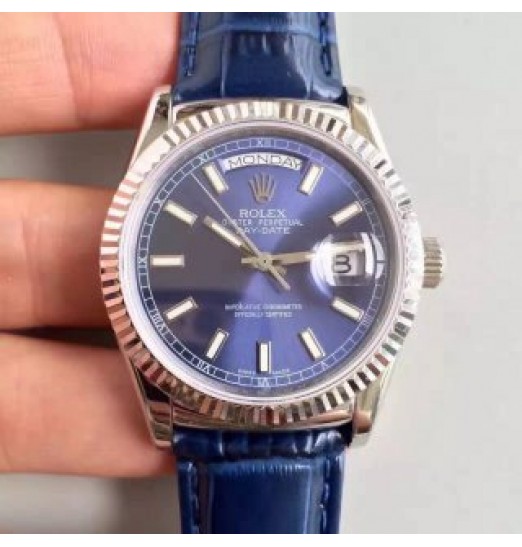 Rolex Day-Date 36mm azul 118139 Réplica Reloj