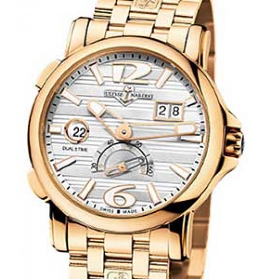 Ulysse Nardin Dual Time (RG / Silver / RG Bracelet) 246-55-8/60 Réplica Reloj