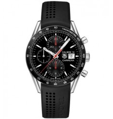 TAG Heuer Carrera Chronograph Automatico Dial Negro Caucho negro CV201AK.FT6040 Réplica Reloj