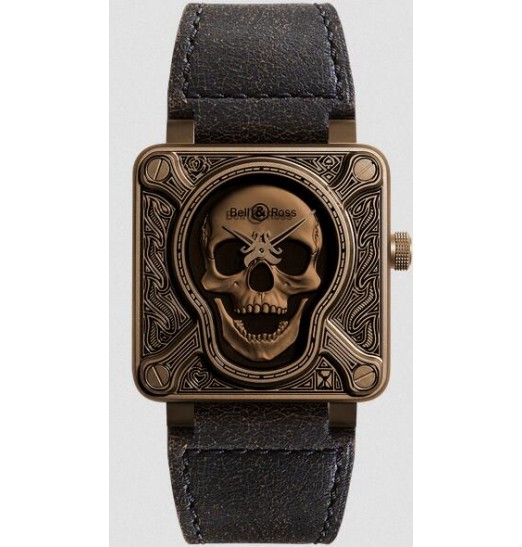 Bell & Ross BR 01 Burning Skull Bronce 46 mm para hombre BR0192-BURNSK Replica Reloj