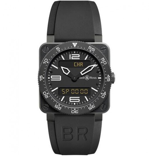 Bell & Ross BR 03-92 Aviation Esfera negra PVD para hombre BR0392-AVIA-CA Replica Reloj