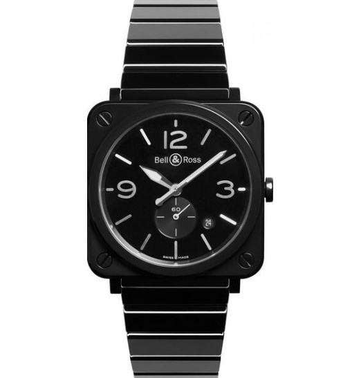 Bell & Ross BR-S de ceramica negra con pulsera de 39 mm Replica Reloj