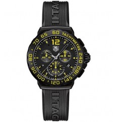 TAG Heuer Formula 1 Chronograph Negro y amarillo Dial Caucho negro CAU111EFT6024 Réplica Reloj