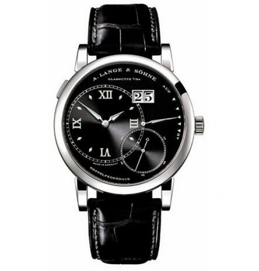 A Lange Sohne Grand Lange 1 Luminous 115.028 (WG/ Negro/Cuero) Réplica Reloj