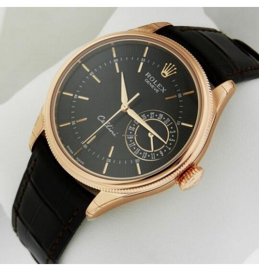 Rolex Cellini Fecha Everose Oro 50515bkbk Réplica Reloj