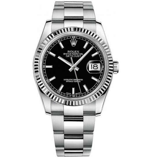 Rolex Datejust Acero Negro Dial Automatic 116234-BLKSFO Réplica Reloj