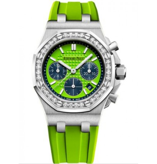 Audemars Piguet Royal Oak offshore 26231 dama Chronograph Inox Acero Verde Diamond Reloj