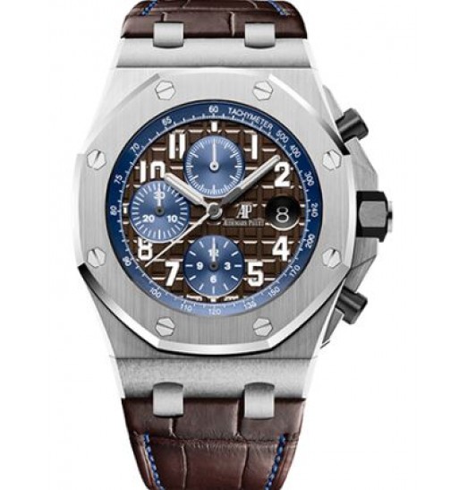 Audemars Piguet Royal Oak Oak Offshore 26470 Inoxible Acero Brown Alligator Reloj