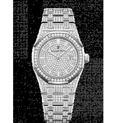 Audemars Piguet Royal Oak 33 Quartz Oro blanco/Diamond/Plata/Bracelet 67652BC.ZZ.165BC.01