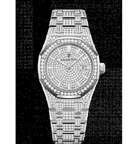 Audemars Piguet Royal Oak 33 Quartz Oro blanco/Diamond/Plata/Bracelet 67652BC.ZZ.165BC.01