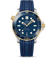 Omega Seamaster Diver 300M Co-Axial Master Chronometer Acero Oro amarillo en la correa 210.22.42.20.03.001