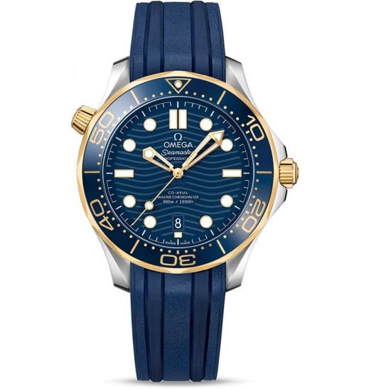 Omega Seamaster Diver 300M Co-Axial Master Chronometer Acero Oro amarillo en la correa 210.22.42.20.03.001