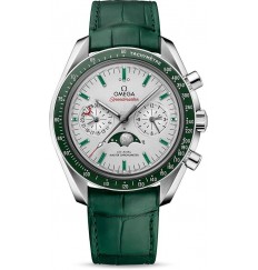 Omega Speedmaster Moonwatch Master Chronometer Fase lunar Platino Verde 304.93.44.52.99.003